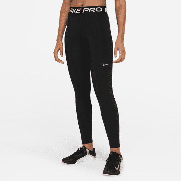 nike leggings a vita media con inserti in mesh  pro – donna - nero