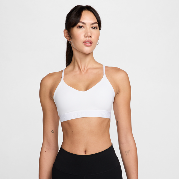 nike bra imbottito regolabile  indy light support – donna - bianco