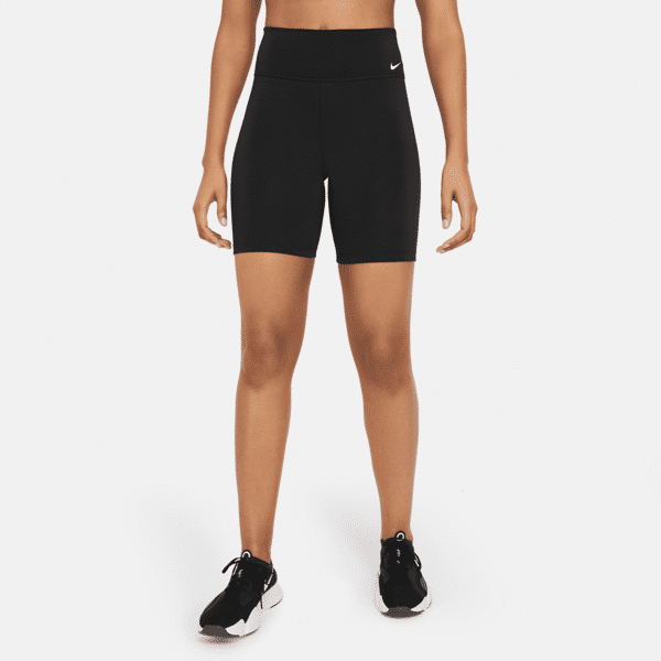 nike shorts modello ciclista a vita media 18 cm  one – donna - nero