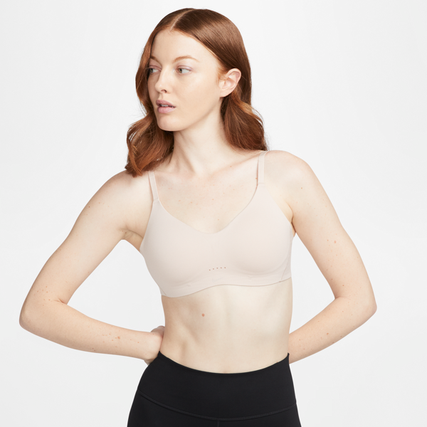 nike bra imbottito a sostegno leggero  alate minimalist – donna - marrone