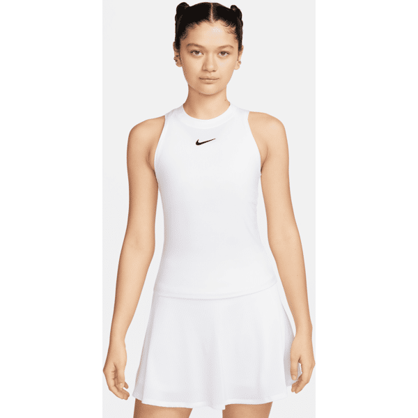 nike canotta da tennis dri-fit court advantage – donna - bianco