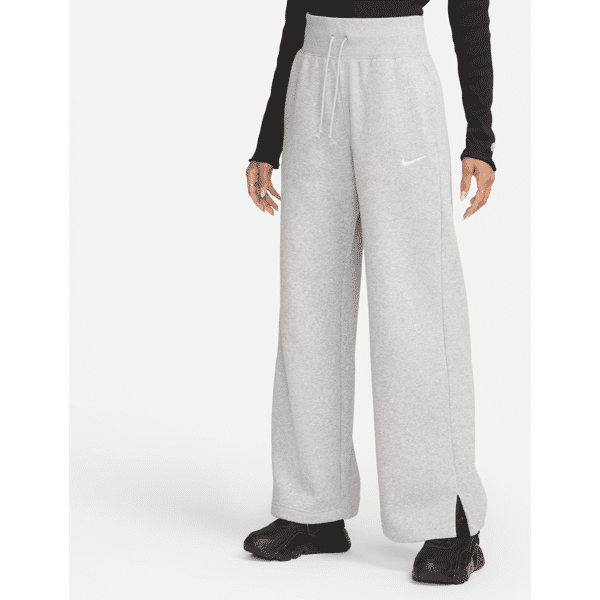 nike pantaloni tuta palazzo a vita alta  sportswear phoenix fleece – donna - grigio