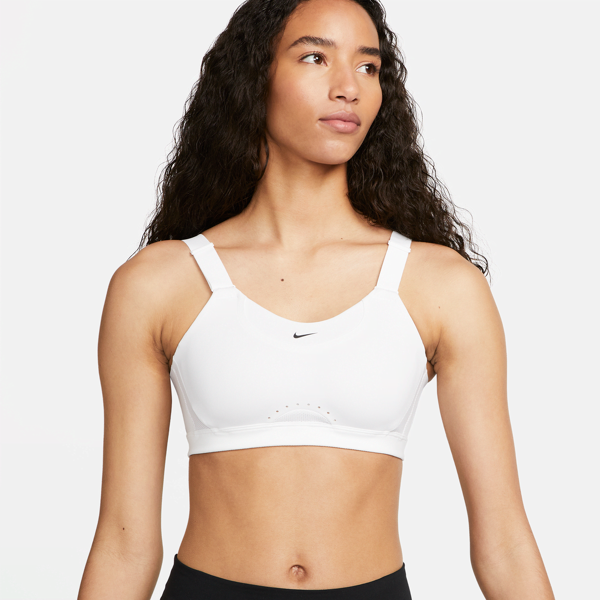 nike bra imbottito e regolabile a sostegno elevato  alpha – donna - bianco