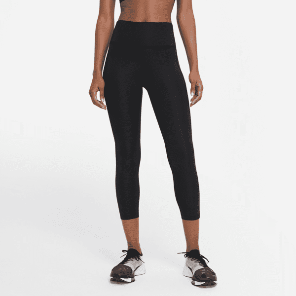 nike leggings da running a lunghezza ridotta e vita media  fast - donna - nero