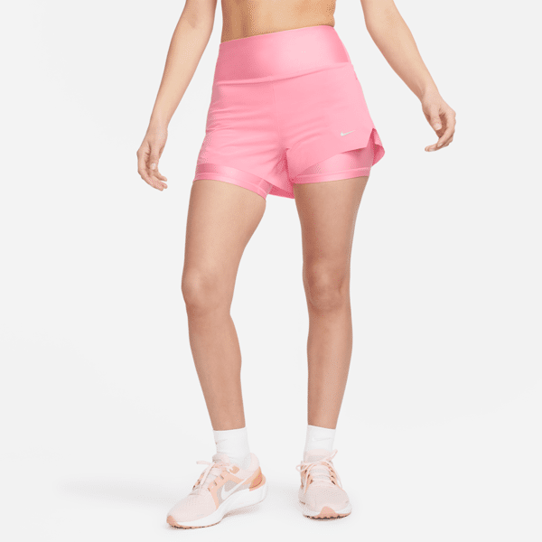 nike shorts da running 2-in-1 a vita media con tasche 8 cm  dri-fit swift – donna - rosa
