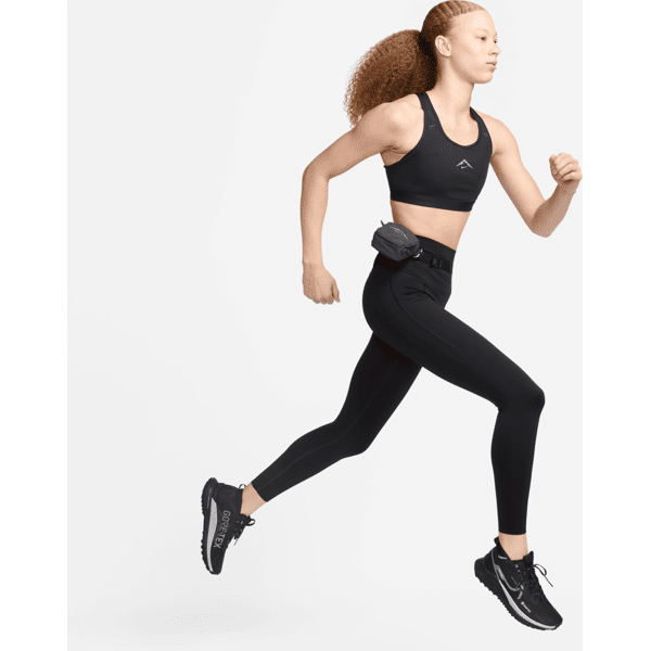 nike leggings a 7/8 a vita alta con tasche e sostegno elevato  trail go – donna - nero