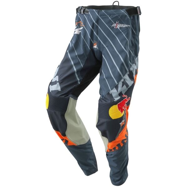 kini red bull competition owg pantaloni motocross grigio arancione 30