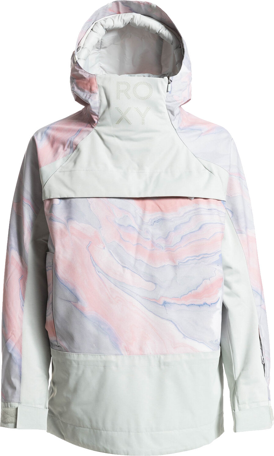 Roxy CHLOE KIM OVERHEAD ANORAK GRAY VIOLET MARBLE XS