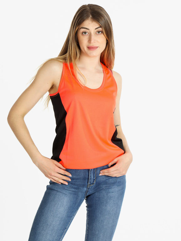 Athl Dpt Canotta sportiva donna bicolor T-Shirt e Top donna Arancione taglia L