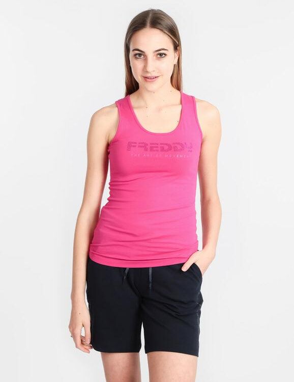 Freddy Canotta sportiva donna con strass T-Shirt e Top donna Fucsia taglia XL