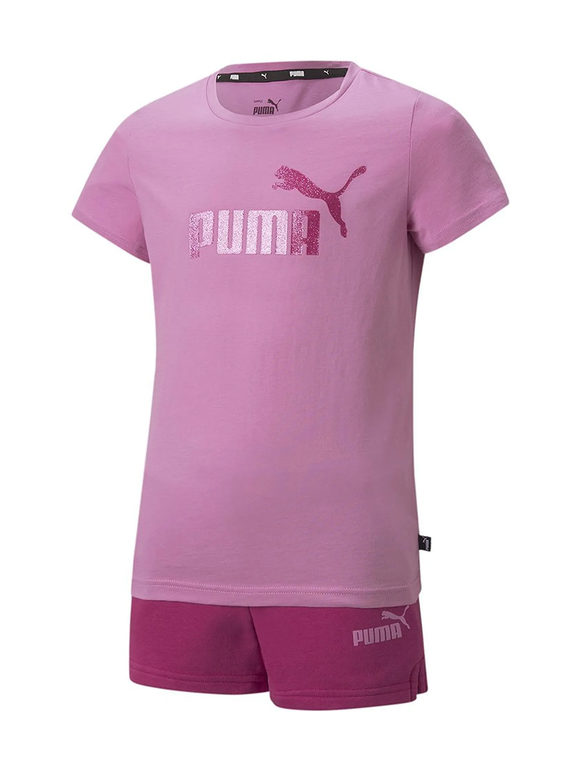 Puma Completo sportivo corto da bambina in cotone Pantaloni e shorts bambina Rosa taglia 10