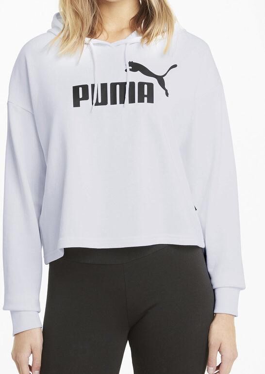 Puma ESS Cropped Logo Hoodie Felpa donna con cappuccio Felpe donna Bianco taglia L