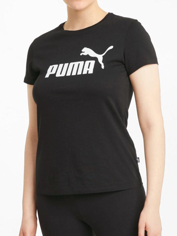 Puma Ess Logo Tee T-shirt donna in cotone T-Shirt e Top donna Nero taglia L