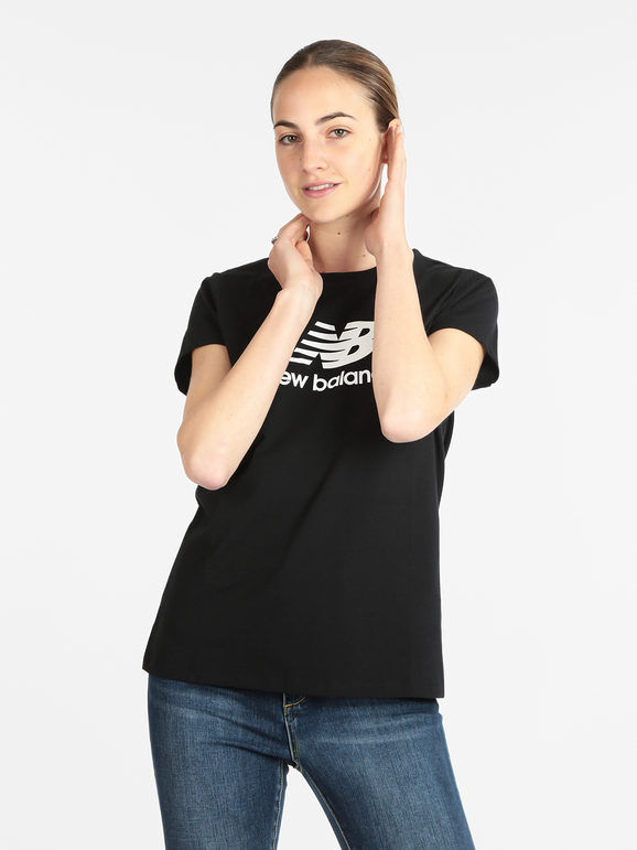New Balance Essentials Stacked Logo T-shirt manica corta donna T-Shirt e Top donna Nero taglia M