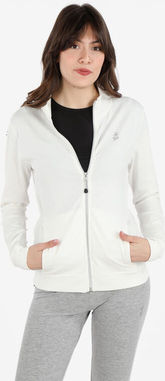 Athl Dpt Felpa donna in cotone con zip Felpe donna Bianco taglia L