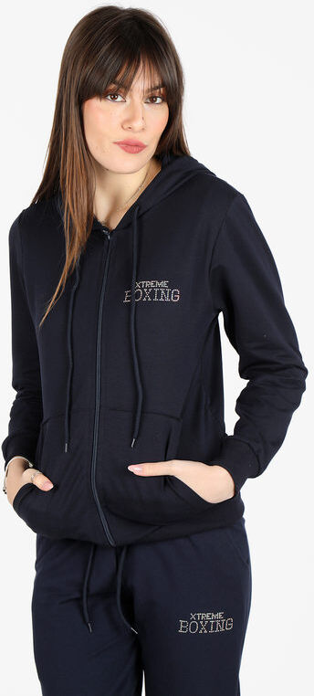 Xtreme Boxing Felpa sportiva da donna con cappuccio e zip Felpe donna Blu taglia M