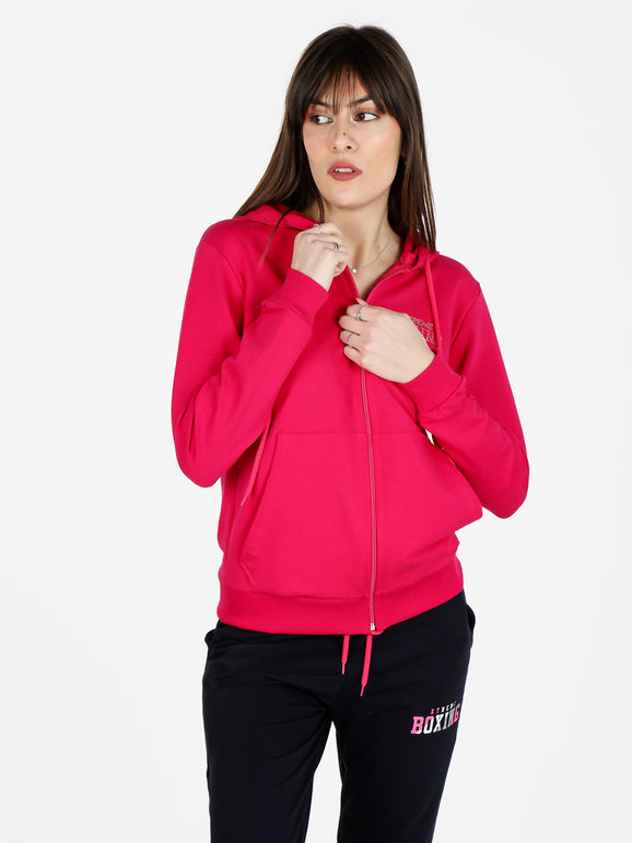 Xtreme Boxing Felpa sportiva da donna con cappuccio e zip Felpe donna Fucsia taglia L