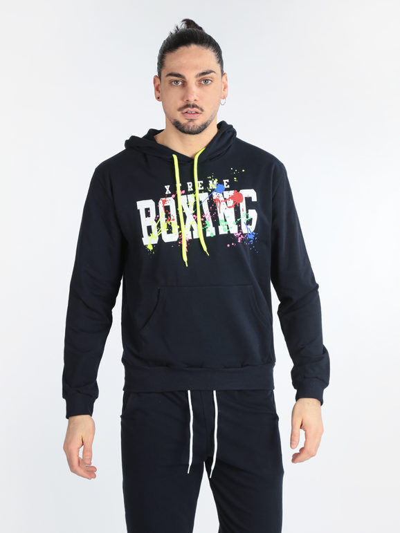 Xtreme Boxing Felpa sportiva da uomo con scritta Felpe uomo Blu taglia XXL