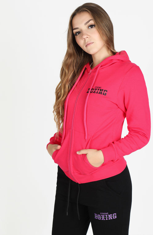 Xtreme Boxing Felpa sportiva donna con zip e cappuccio Felpe donna Rosso taglia XL