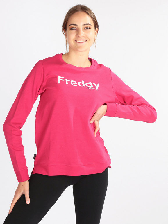 Freddy Felpa sportiva in cotone da donna Felpe donna Fucsia taglia L