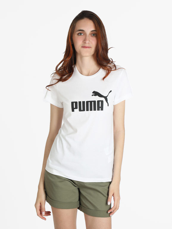 Puma LOGO ESSENTIALS T-shirt manica corta donna in cotone T-Shirt e Top donna Bianco taglia XL