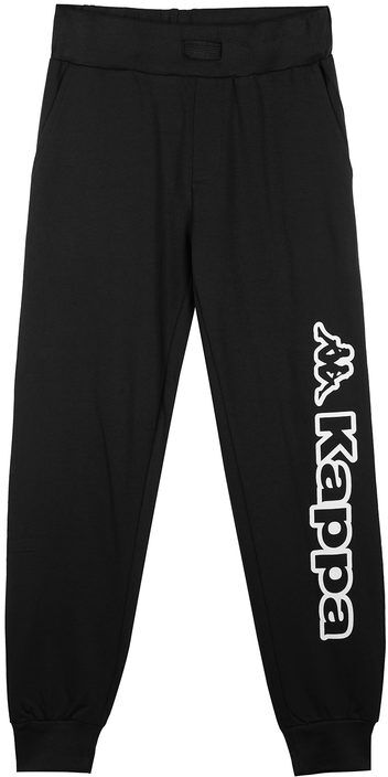 Kappa Pantaloni tuta da bambino in cotone con stampa Pantaloni e shorts bambino Nero taglia 10