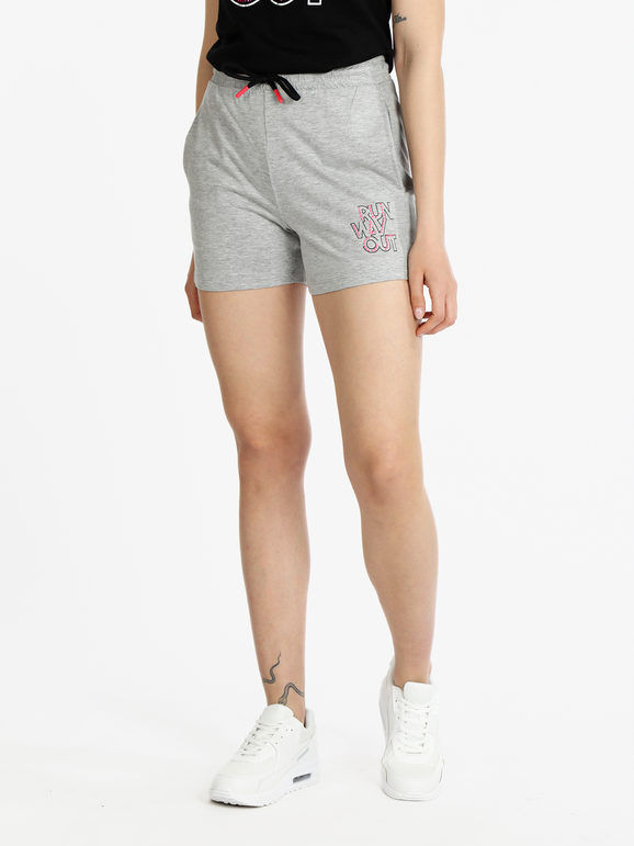 Athl Dpt Shorts sportivi in cotone donna con coulisse Pantaloni e shorts donna Grigio taglia XL