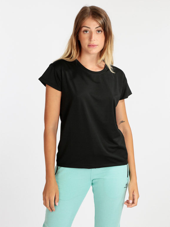 Athl Dpt T-shirt donna in tessuto tecnico sportivo T-Shirt Manica Corta donna Nero taglia M