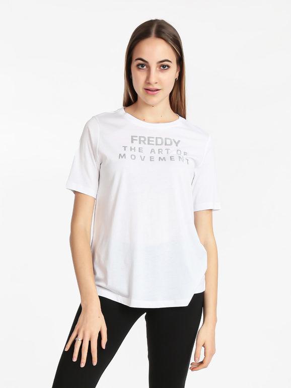 Freddy T-shirt manica corta con scritta T-Shirt e Top donna Bianco taglia XL