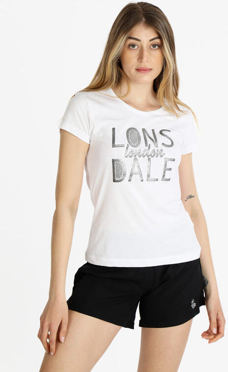 Lonsdale T-shirt manica corta donna con scritta T-Shirt e Top donna Bianco taglia M