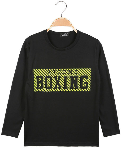 Xtreme Boxing T-shirt manica luga da ragazzo con scritta T-Shirt e Top bambino Nero taglia 14