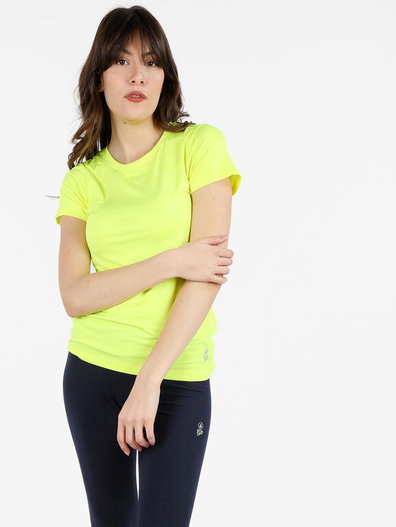 Athl Dpt T-shirt sportiva da donna in tessuto tecnico T-Shirt Manica Corta donna Giallo taglia M