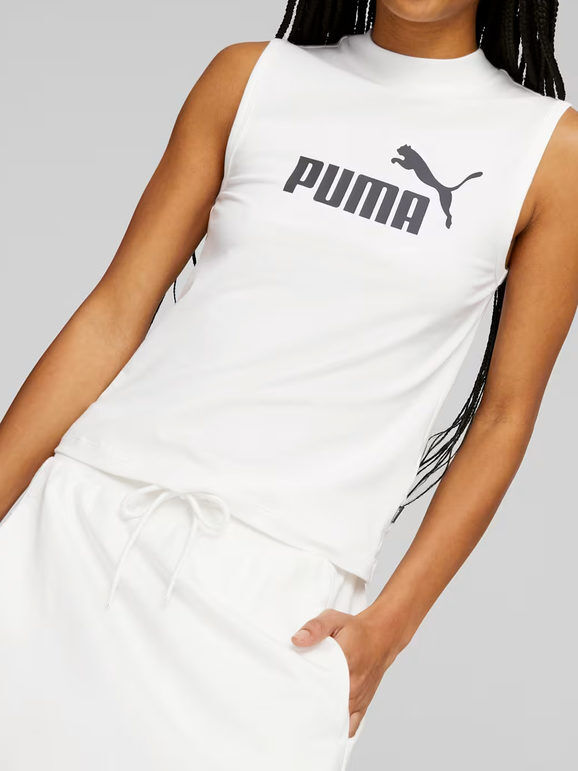 Puma Tank top donna accollato con logo T-Shirt e Top donna Bianco taglia S