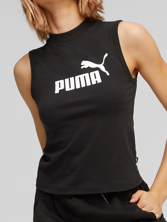 Puma Tank top donna accollato con logo T-Shirt e Top donna Nero taglia S