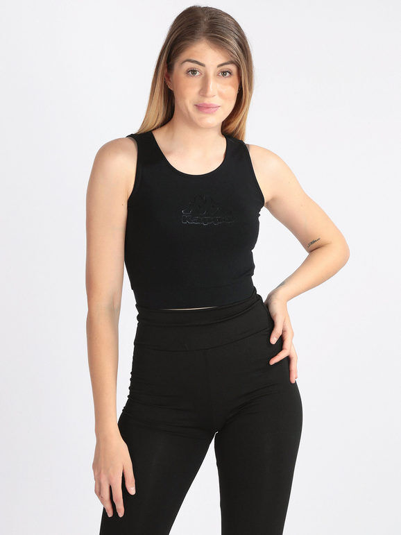 Kappa Top corto sportivo T-Shirt e Top donna Nero taglia XL