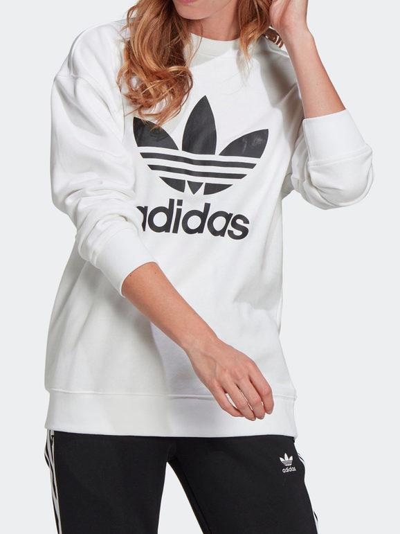 Adidas TRF CREW SWEAT GN2961 Felpa donna girocollo con stampa Felpe donna Bianco taglia 40
