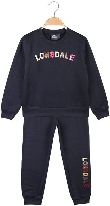 Lonsdale Tuta da bambina 2 pezzi in cotone felpato Felpe bambina Blu taglia 06