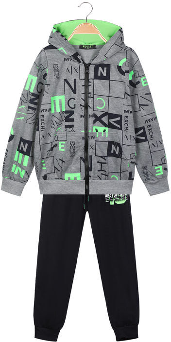 Mouset Tuta sportiva da bambino 3 pezzi con cappuccio e zip Tute Sportive bambino Grigio taglia 04