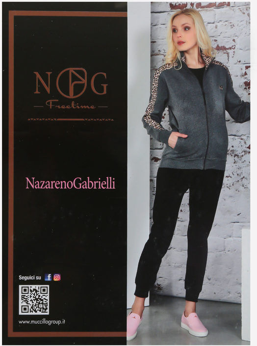 Nazareno Gabrielli Tuta sportiva donna in cotone Felpe donna Grigio taglia L