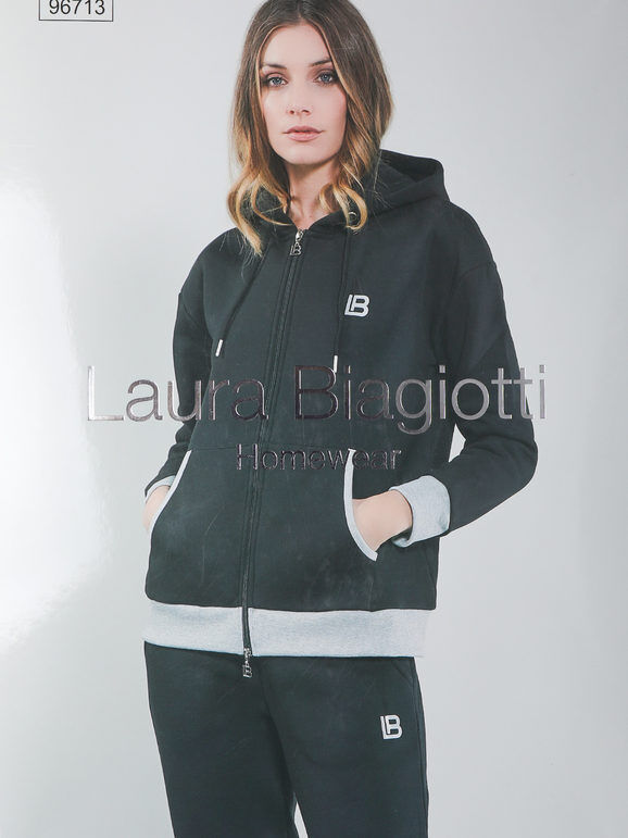 Laura Biagiotti Tuta sportiva felpata donna con cappuccio Tute Sportive donna Nero taglia S