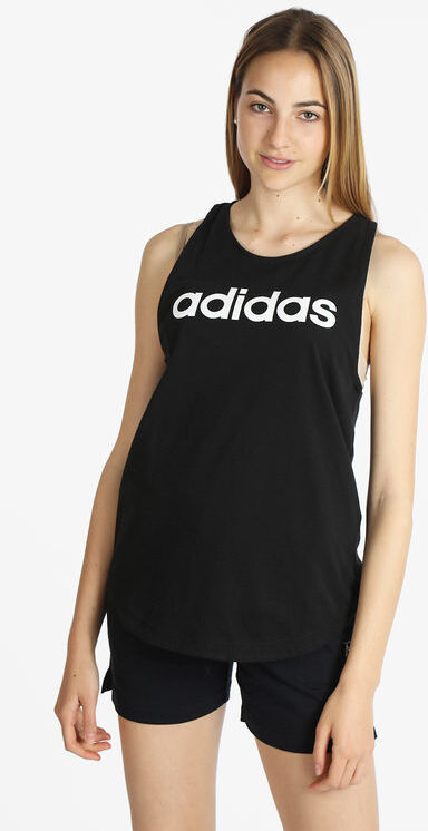 Adidas W LIN TK Top sportivo donna con scritta T-Shirt e Top donna Nero taglia L