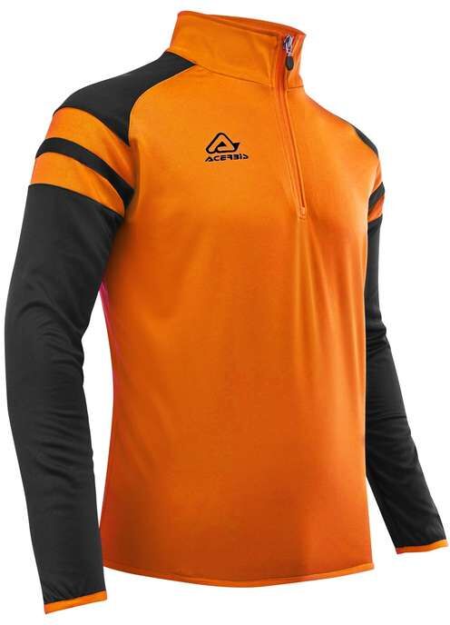 Felpa Mezza Zip Allenamento Acerbis KEMARI Arancio Nero taglia XS