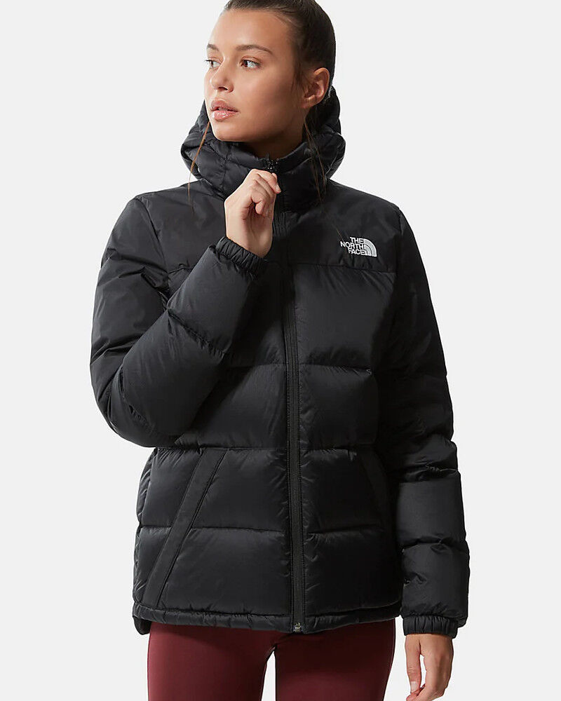 The North Face Piumino Giubbino DONNA Nero DIABLO Hoodie Piuma d oca