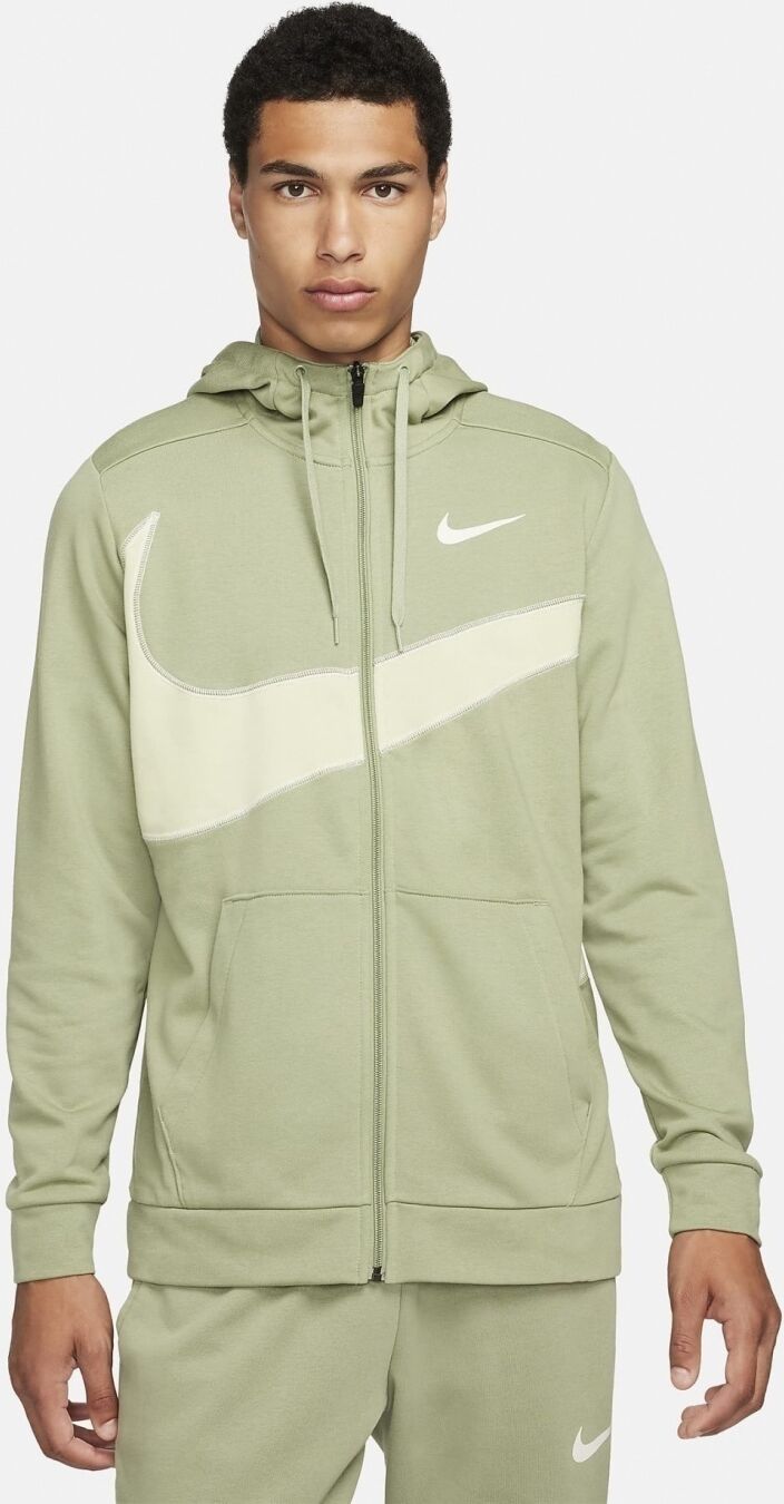 Nike Giacca Felpa Sportiva UOMO Verde Swoosh Energy Cotone