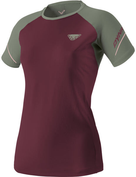 Dynafit Alpine Pro - maglia trail running - donna Dark Red/Green I48 D42