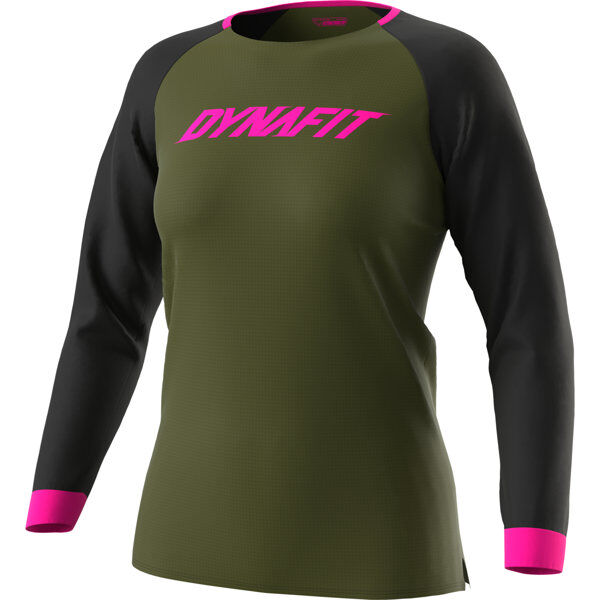 Dynafit Ride L/S W - maglia a maniche lunghe - donna Dark Green/Black/Pink XS