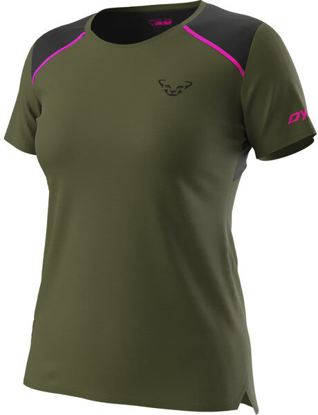 Dynafit Sky W - T-shirt trail running - donna Dark Green/Black/Pink L