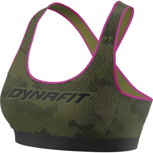 Dynafit Trail Graphic - reggiseno sportivo medio sostegno - donna Dark Green/Black/Pink M