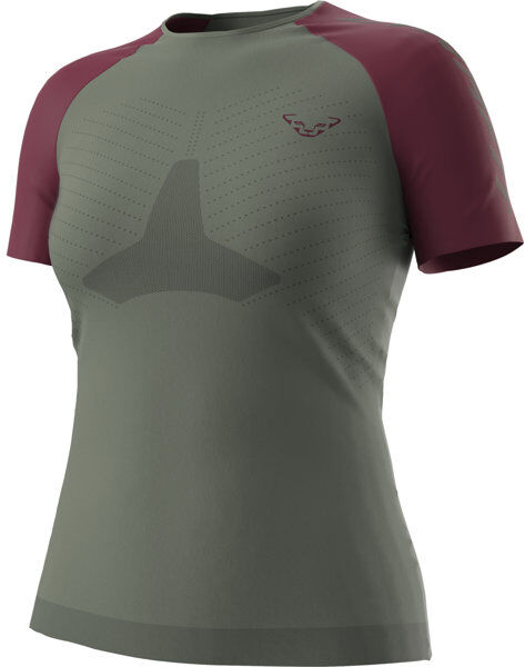 Dynafit Ultra 3 S-Tech S/S W- maglia trail running - donna Green/Dark Red M/L