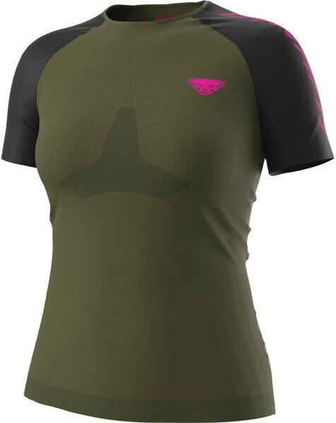 Dynafit Ultra 3 S-Tech S/S W- maglia trail running - donna Dark Green/Black/Pink M/L